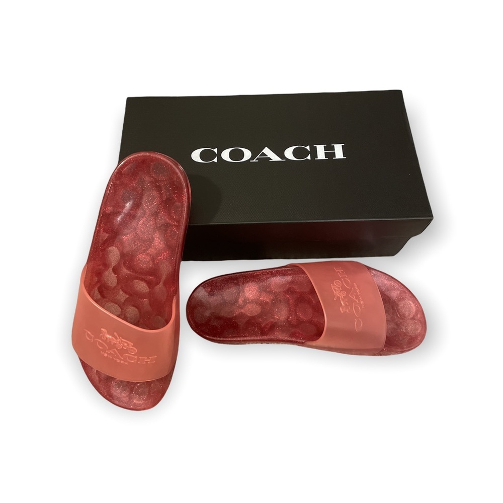 Coach Ulyssa Rubber Slide Candy Apple Pink Size 7 New in Box